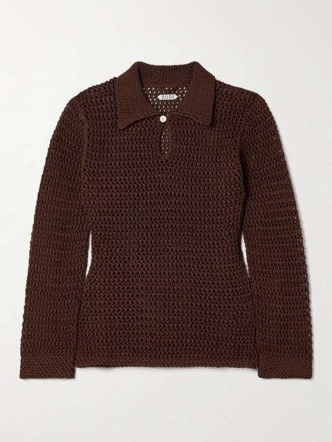 Willows Crocheted Cotton Polo Shirt