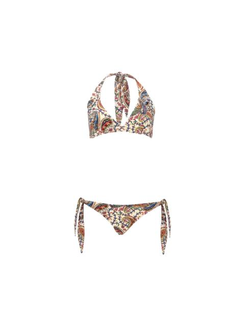 Costume Bikini Con Motivo Paisley Floreale