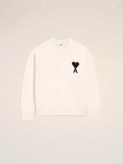 WHITE WOOL AMI DE COEUR CREWNECK SWEATER