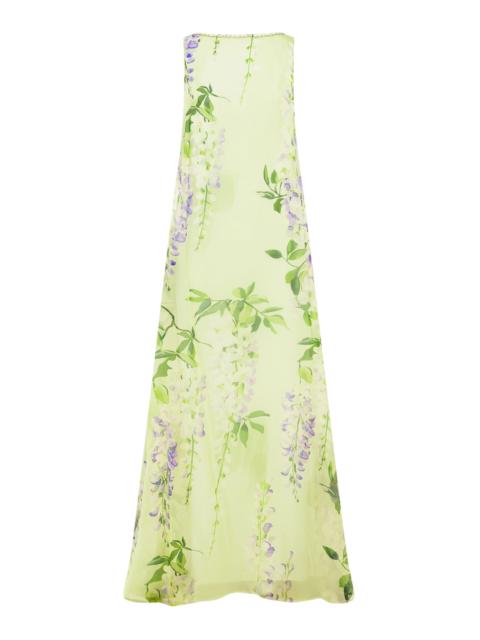 Yumei Open-Back Silk Gown yellow