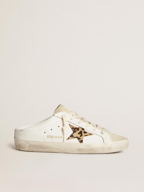 Super-Star Sabots with pony skin star and beige suede tongue