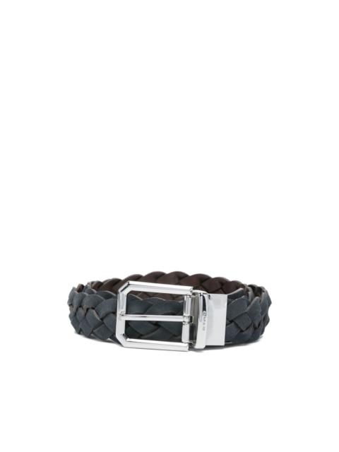 braided-leather buckle belt