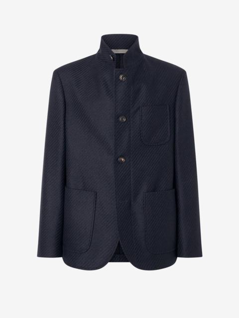 Blue wool and cashmere jacket