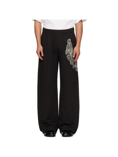 Black Cross Chain Sweatpants