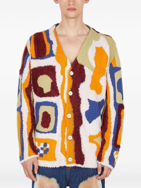 abstract-pattern cardigan