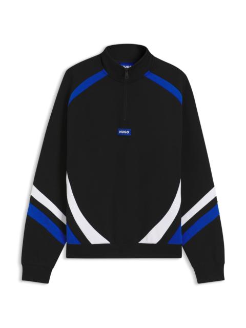 STRETCH-COTTON SWEATSHIRT WITH COLOURFUL PANELLING