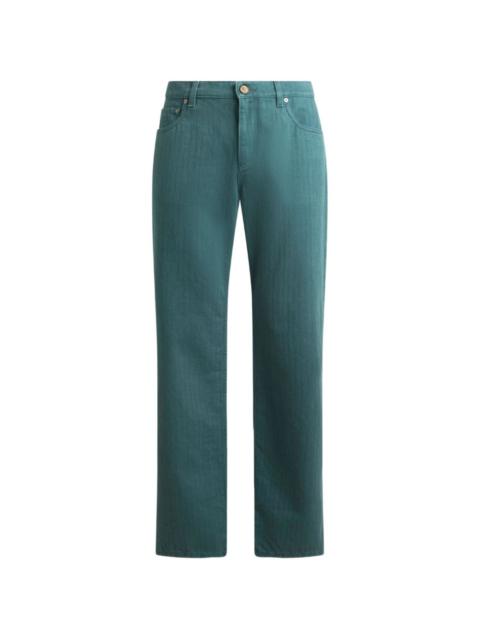 five-pocket straight-leg jeans