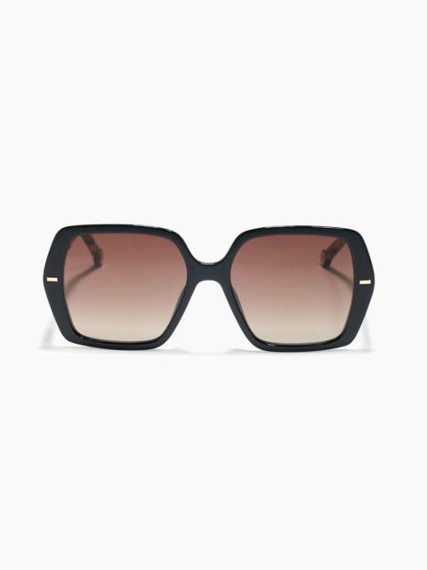 Hexagonal Sunglasses with Contrast Temples