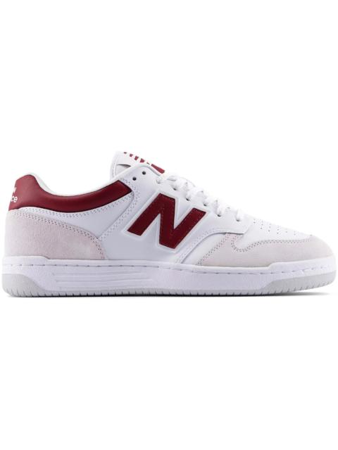 New Balance 480 White Beige Dark Red