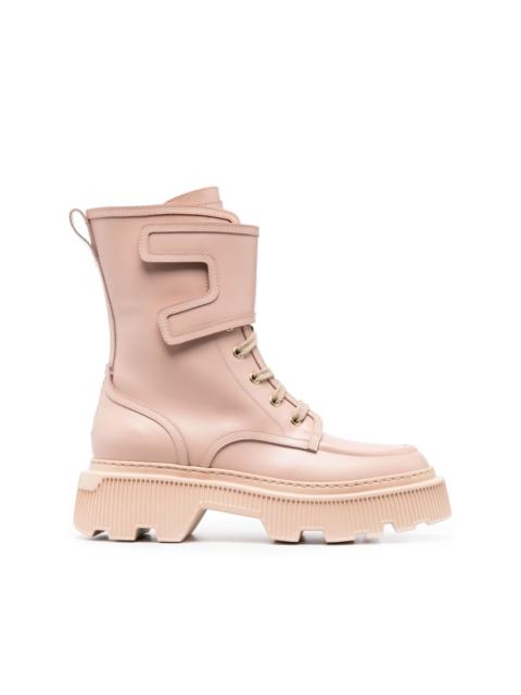 round-toe leather boots