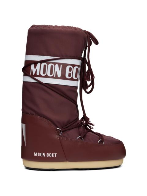 Burgundy Icon Nylon Boots