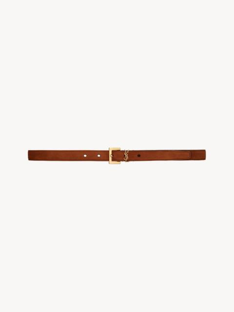cassandre thin belt with square buckle in suede