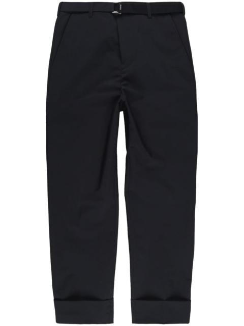 cropped belted turn-up trousers