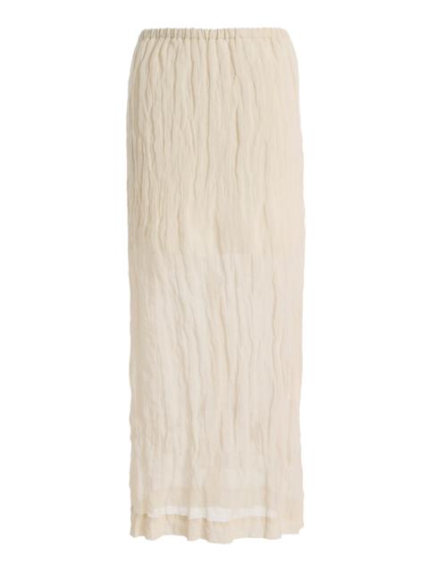 Textured Cotton-Blend Maxi Skirt ivory