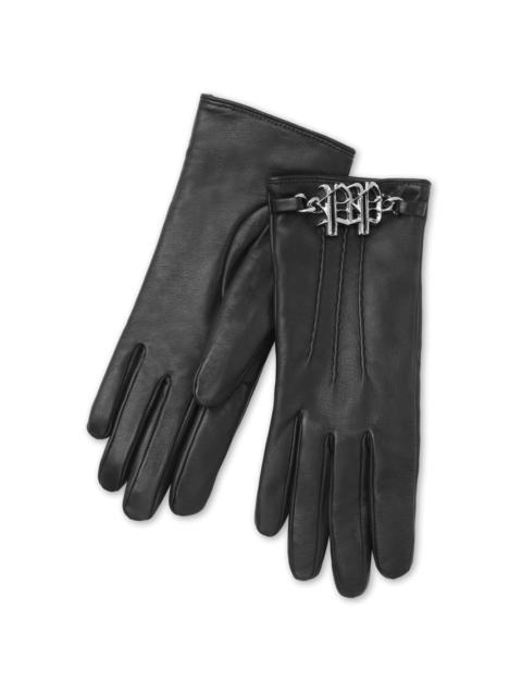 logo-plaque nappa-leather gloves