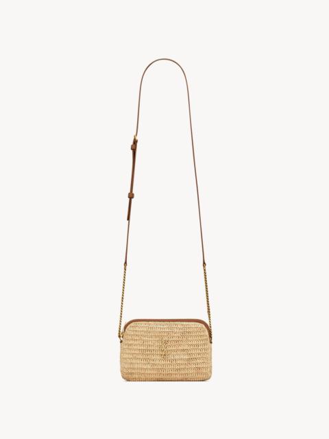 GABY ZIPPED POUCH IN RAFFIA