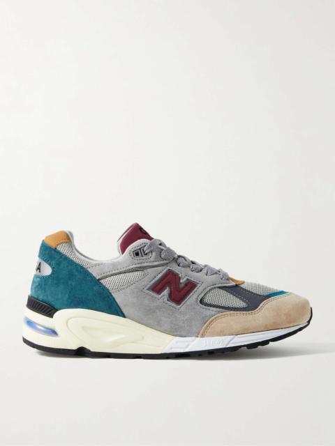 M990v2 Suede and Mesh Sneakers
