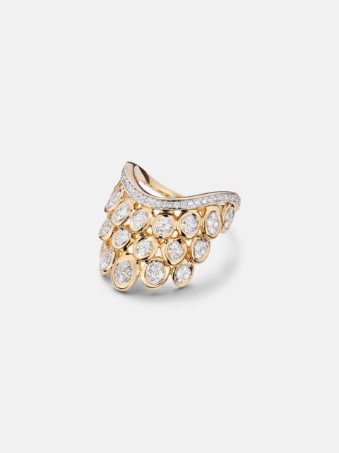 Blossom 14kt gold ring with diamonds