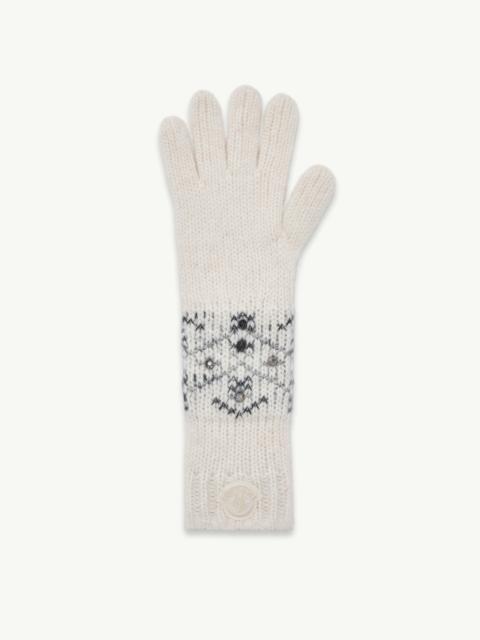 Crystal-Embroidered Alpaca & Wool Blend Gloves