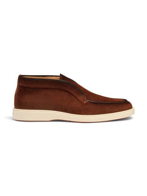 Men's dark brown suede desert boot