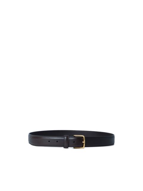 buckled leather belt