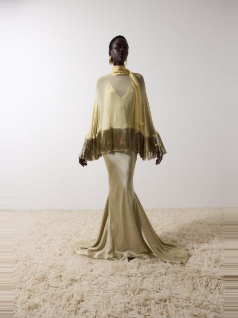 SUELO SKIRT IN SAND SILK SATIN