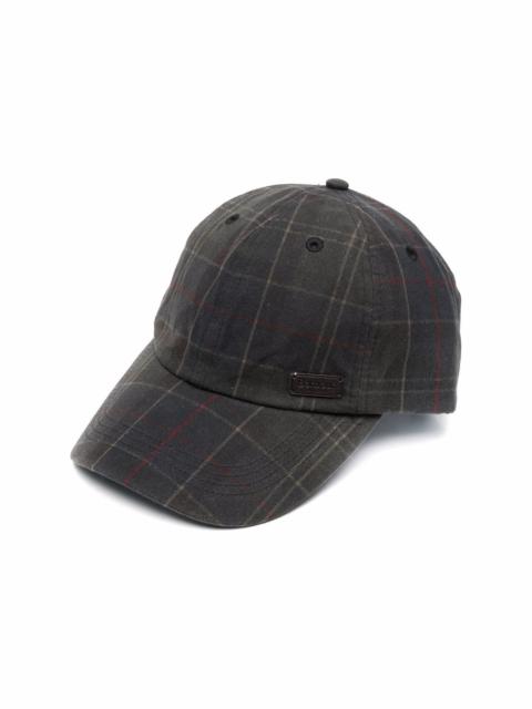 plaid-pattern cap