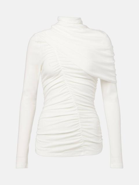 Draped cotton blouse