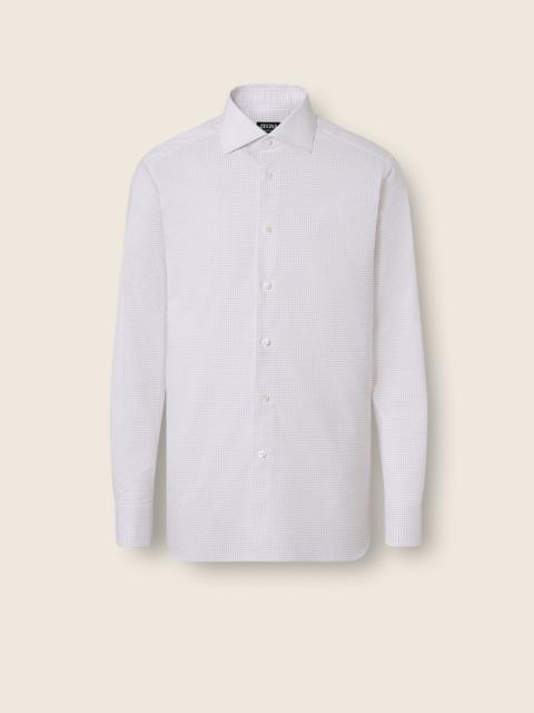 DARK PINK AND WHITE CHECKED CENTOVENTIMILA COTTON SHIRT