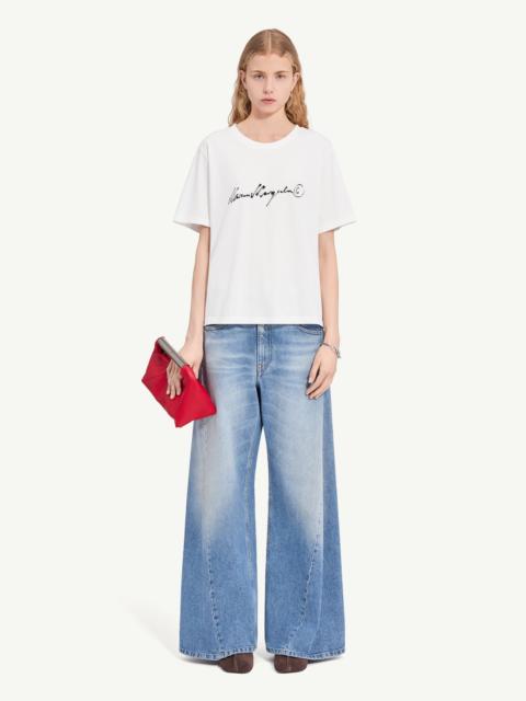 Overdyed handwritten-print T-shirt