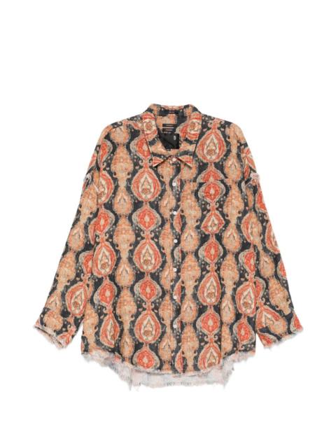 printed frayed shirt