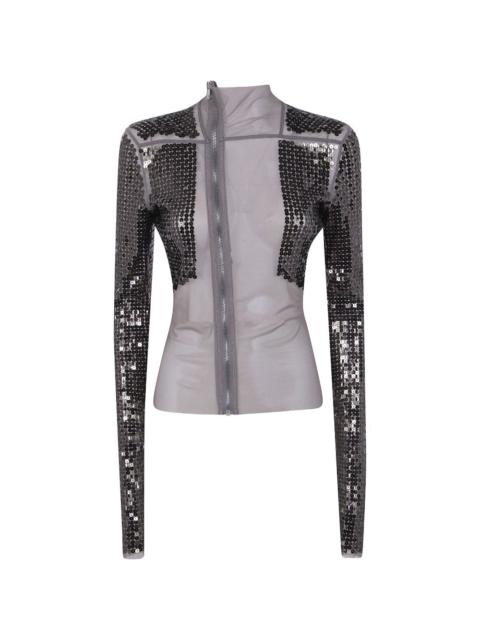 sequin-embellished zip-up jacket