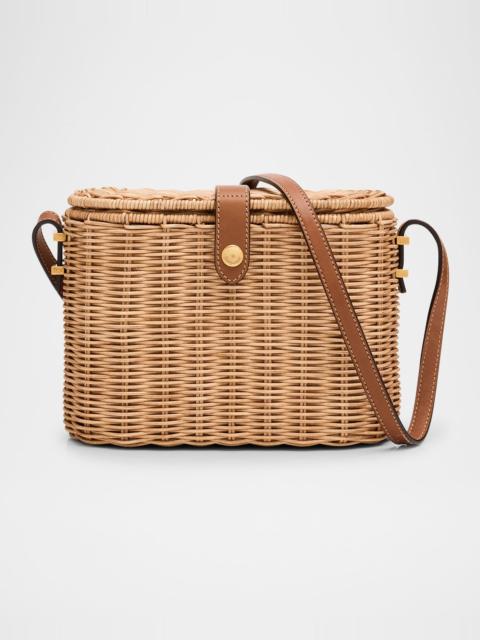 Vanity Crossbody Bag in Wicker and Leather