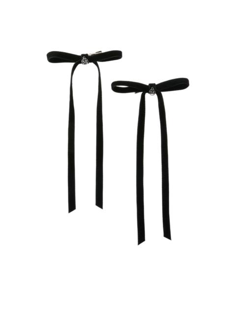 Ella bow-ribbon hair clips