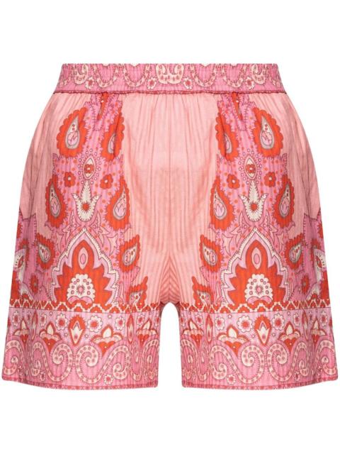 paisley-print shorts