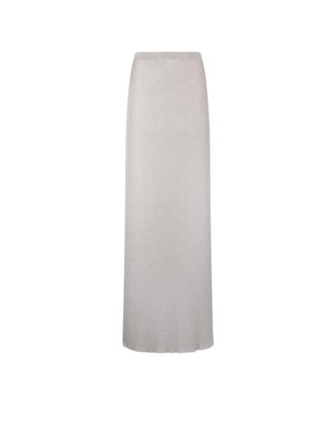 MICRO SEQUINS EMBELLISHED RIB LONG SKIRT