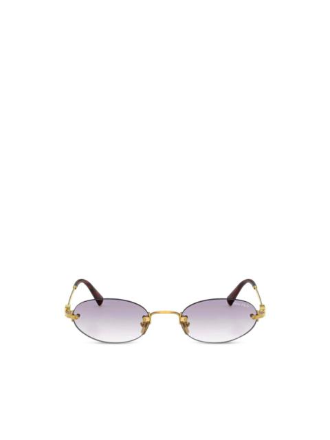 A54S Oval Sunglasses WMNS "Pale Gold - Clear Gradient Dark Grey"