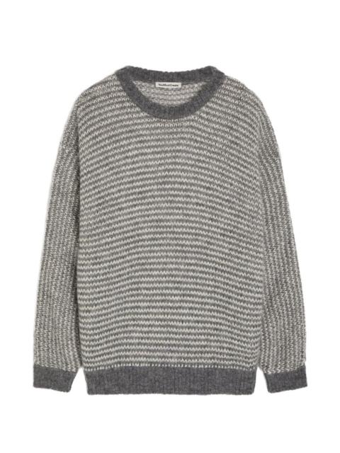 striped crew-neck sweater