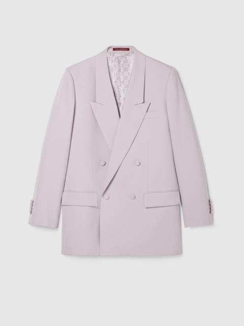 Double-breast wool gabardine jacket