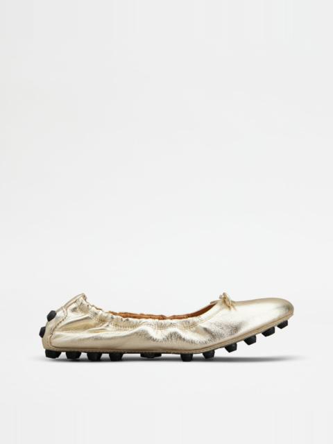 BUBBLE BALLERINAS IN LEATHER - GOLD