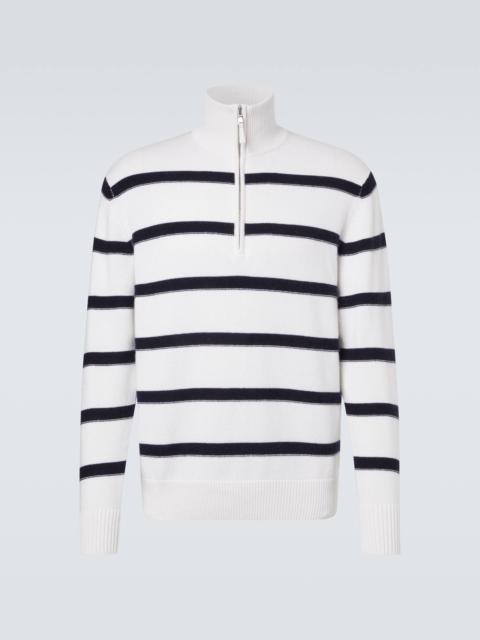 Striped cotton and cashmere sweater