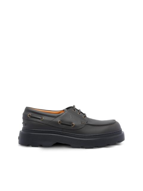 lace-up platform boat shoes