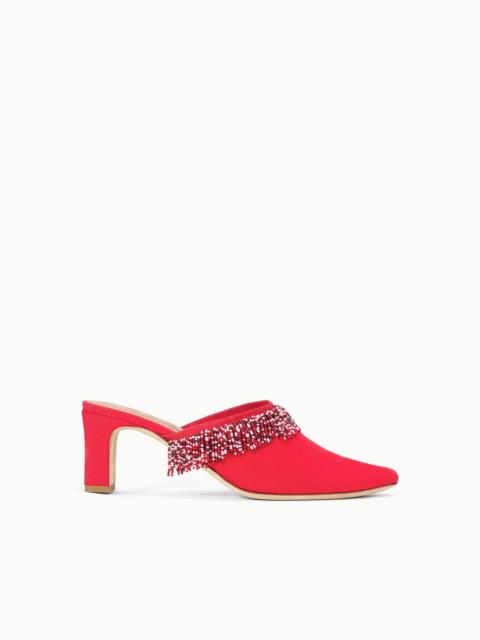 STAUD JOANNA KITTEN HEEL MULE RED ROSE