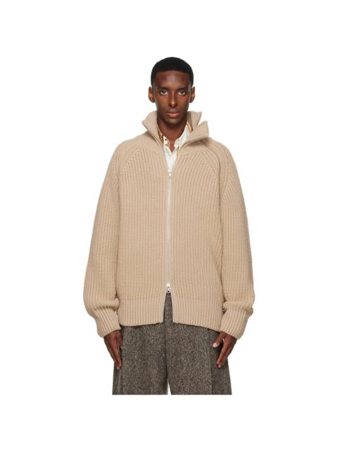 Beige Zip Sweater