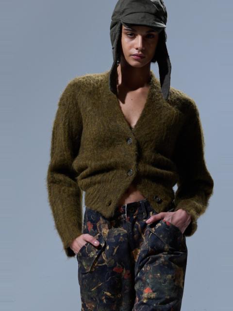 SPLIT HEM RIBBED CARDIGAN