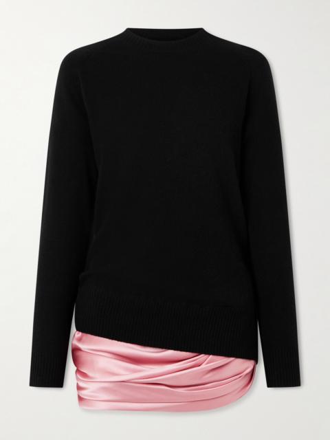 Monument Silk-trimmed Cashmere Mini Dress