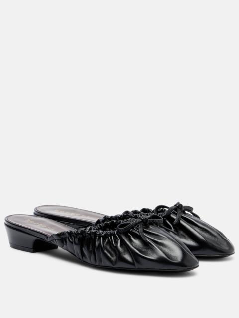 Gather Around ruched leather mules