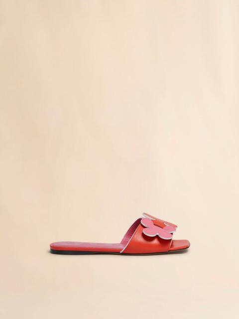 PINK AND ORANGE LEATHER DAISY SANDAL