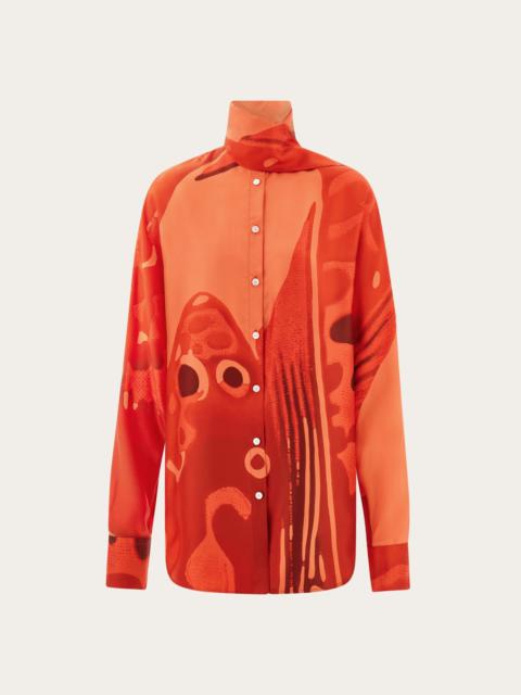 Silk shirt with sash detail