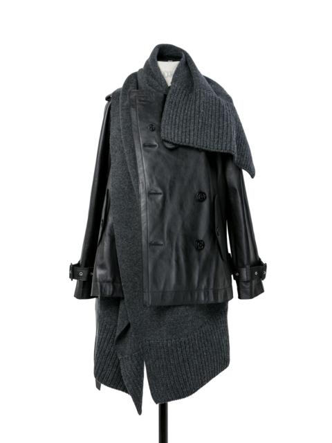 Leather x Wool Knit Jacket